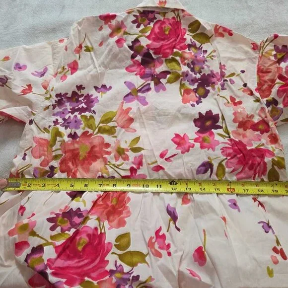 New MP Maeve x Anthropologie The Bettina tiered shirt dress in Cream Floral - Picture 10 of 11